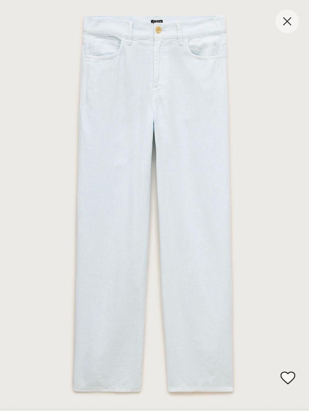 NWT J. Crew five-pocket pant in stretch linen blend - size 30 - ‘Midday Skies’